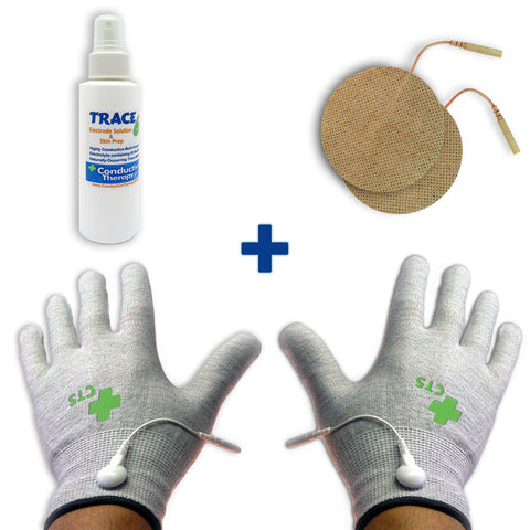 Conductive Electrode Gloves Pair Package